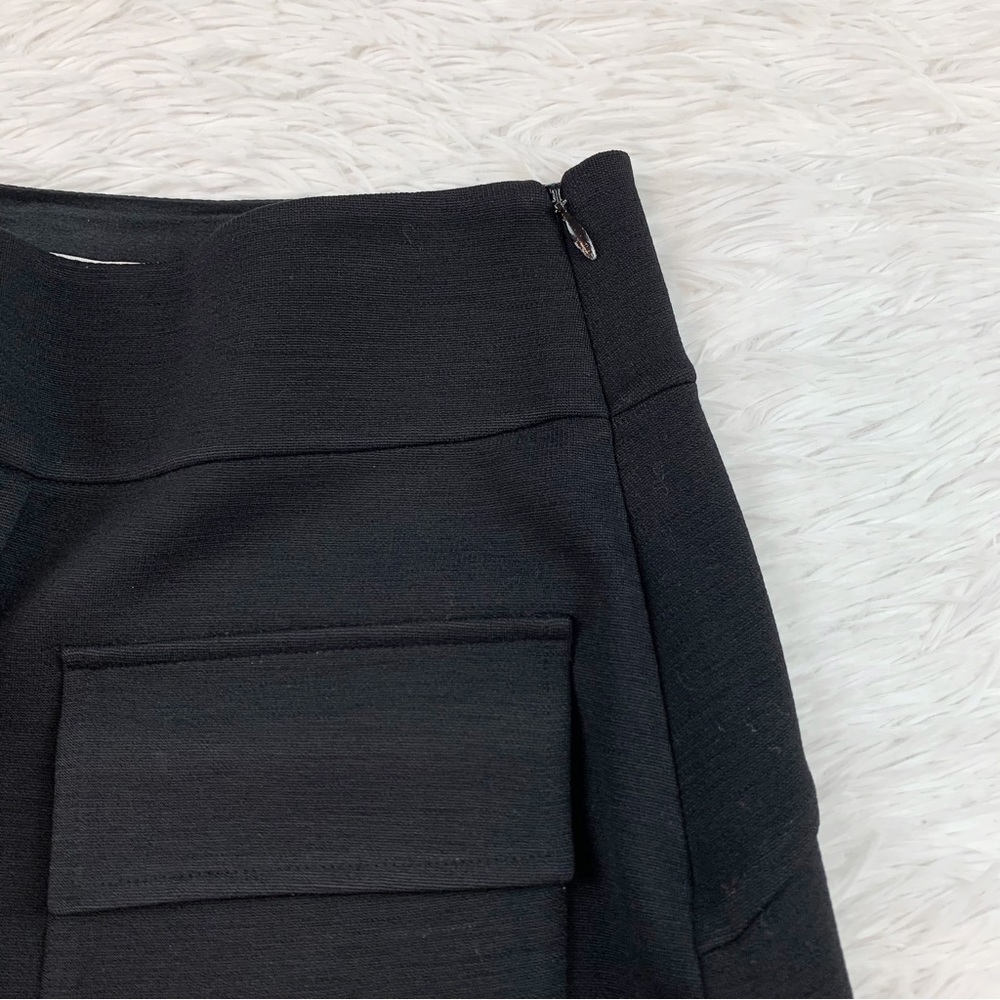 Diane Von Furstenberg black high rise‎ a-line wool skirt with square pockets - Picture 7 of 11